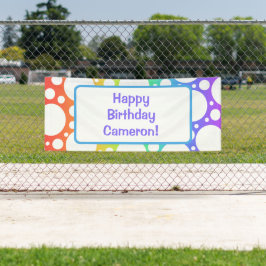 レインボーパーソナライズされた誕生日バナー 横断幕