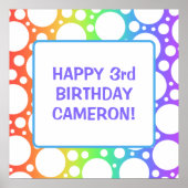 レインボーパーソナライズされた誕生日 ポスター (正面)