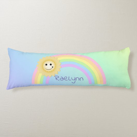 レインボーパーソナライズされた ボディピロー (正面)