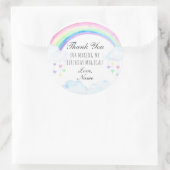 レインボーパーティーステッカー、レインボーありがとうステッカー ラウンドシール (バッグ)