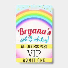 レインボーパーティースパークルVIPパスバースデーパーティー バッジ