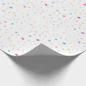 レインボーパーティーパターン明るいおもしろいカラフル モダン ラッピングペーパー (角)