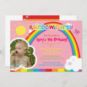 レインボーパーティー写真招待状 招待状 (正面/裏面)