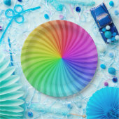 レインボーパーティー紙プレート。 ペーパープレート (パーティー)