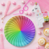 レインボーパーティー紙プレート。 ペーパープレート (パーティー)