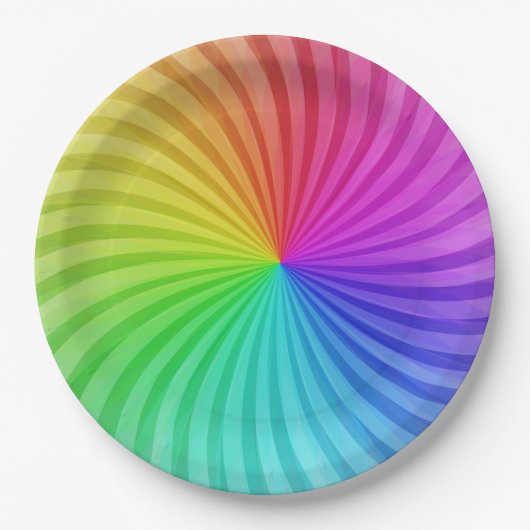 レインボーパーティー紙プレート。 ペーパープレート (正面)
