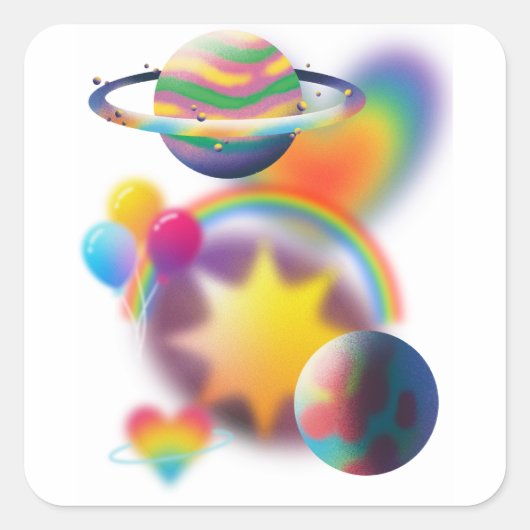 レインボーパーティー スクエアシール (正面)