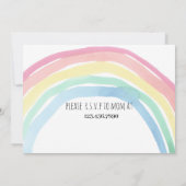 レインボーパーティー,水彩レインボー誕生日,シンプル 招待状 (裏面)
