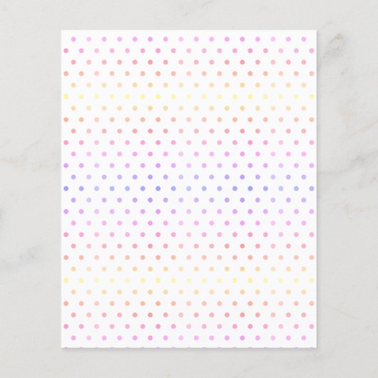 レインボーパーティー |誕生日予算招待状 (裏面)