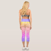 レインボーパープル&ホワイトマンダラヨガカプリレギンス カプリレギンス (裏面)