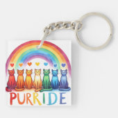 レインボーパーライドキャットデジタルアート キーホルダー (裏面)