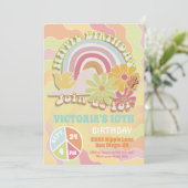 レインボーヒッピー誕生日パーティーへの招待 招待状 (スタンド正面)