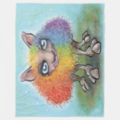 レインボーヒツジ フリースブランケット (正面)