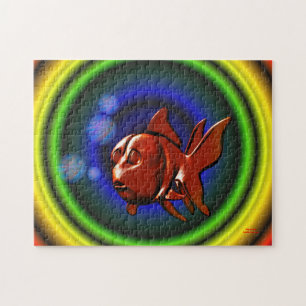 レインボーヒューズ抽象芸術金魚 ジグソーパズル