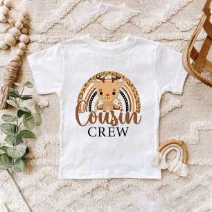 レインボーヒョウいとこかわいいトナカイ ベビーTシャツ