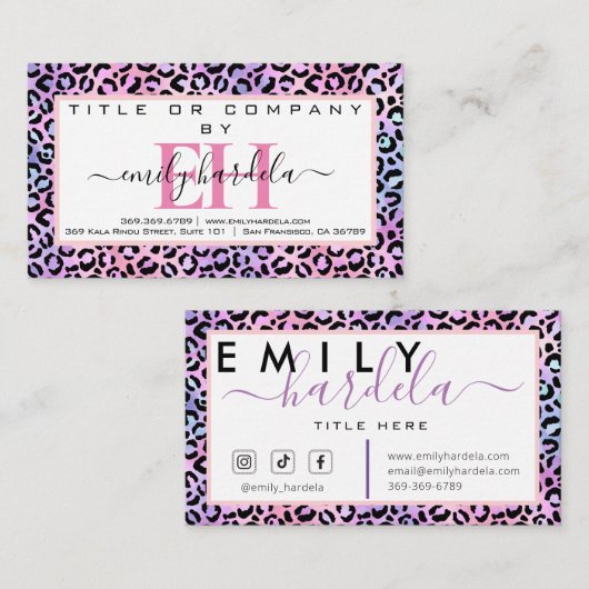 レインボーヒョウのソーシャルメディア  名刺 (正面/裏面)