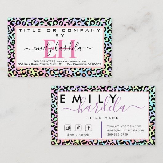 レインボーヒョウのソーシャルメディア  名刺 (正面/裏面)