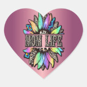 レインボーヒョウひまわり母の生活 ハートシール (正面)