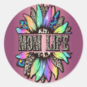 レインボーヒョウひまわり母の生活 ラウンドシール (正面)