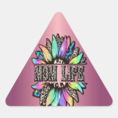 レインボーヒョウひまわり母の生活 三角形シール (正面)