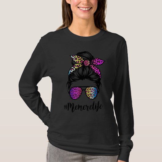 レインボーヒョウ乱雑Bun Mother'とのメメレライフ Tシャツ (正面)