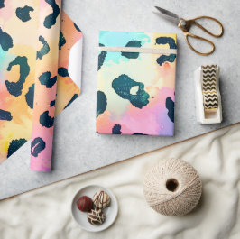 レインボーヒョウ印刷サファリ動物 ラッピングペーパー