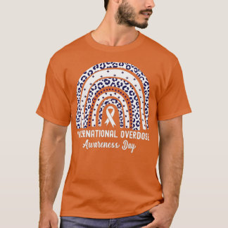 レインボーヒョウ国際的オーバードーズ認識度D Tシャツ