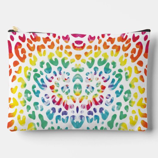 レインボーヒョウ斑点 アクセサリーポーチ (正面)