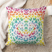 レインボーヒョウ斑点 クッション (ブランケット)