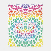 レインボーヒョウ斑点 フリースブランケット (正面)