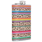 レインボーヒョウ柄モダンガーリー動物パターン フラスク (右)