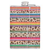 レインボーヒョウ柄モダンガーリー動物パターン フラスク (裏面)