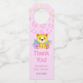 レインボーヒョウ赤ちゃんシャワーありがとう ボトルネックタグ (正面)