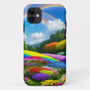レインボーヒルズ&フラワーツー iPhone 11 ケース