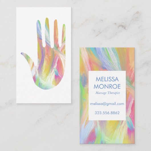 レインボーヒーリング絵を描ハンドバック 名刺 (正面/裏面)