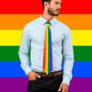 レインボービジネスタイ&プライドレインボー国旗/ LGBT ネクタイ