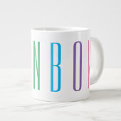 レインボービッグホワイトマグカップ ジャンボコーヒーマグカップ (正面右)