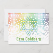 レインボービデオゲームゲーマーバー（ユダヤ教の）バル・ミツバーありがとう サンキューカード (正面)