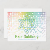 レインボービデオゲームゲーマーバー(ユダヤ教の)バル・ミツバーありがとう サンキューカード (正面/裏面)