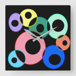 レインボービリヤードデザイン スクエア壁時計