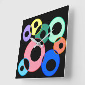 レインボービリヤードデザイン スクエア壁時計 (傾斜)