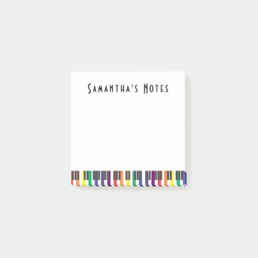 レインボーピアノ鍵スクエア ポストイット (正面)