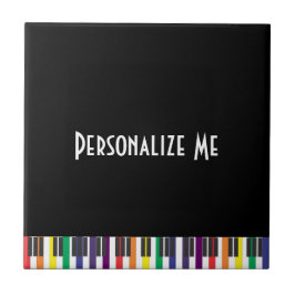 レインボーピアノ鍵 タイル