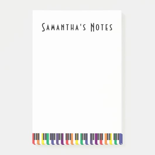 レインボーピアノ鍵、垂直 ポストイット (正面)