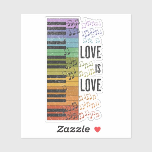 レインボーピアノ シール (シート)