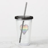 レインボーピクセルハート アクリルタンブラー (裏面)