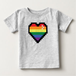 レインボーピクセルハート ベビーTシャツ