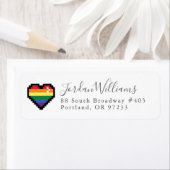 レインボーピクセルハート ラベル (インサイチュ)