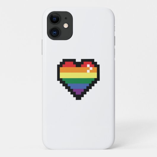 レインボーピクセルハート Case-Mate iPhoneケース (裏面)