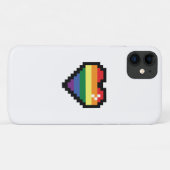 レインボーピクセルハート Case-Mate iPhoneケース (裏面(横))